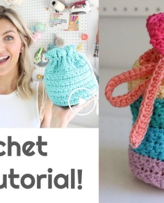 Drawstring Crochet Bag Tutorial with Star Stitch