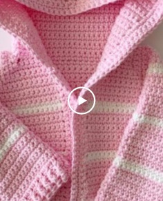 Pink Single Crochet Baby Sweater
