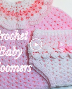 How to Crochet baby bloomers  diaper cover  panties for 0-12 months 135 by Crochet for Baby