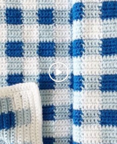 Crochet Picnic Gingham Blanket