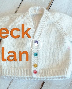 How to knit a Baby V-Neck Raglan Cardigan step by step - Part 1