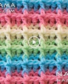 DIY Tutorial - How to Crochet Waffle Stitch - Stitchorama by Naztazia