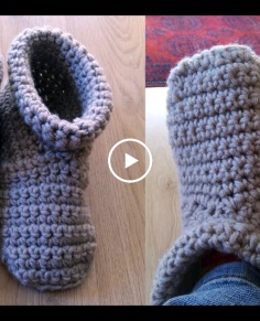 crochet  slipper boots