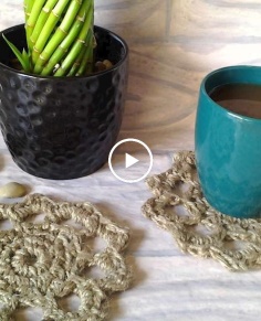 How To Crochet Natural Jute Mug Rugs - DIY Home Tutorial - Guidecentral