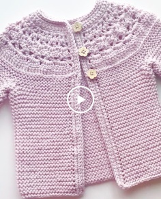Easy knit and crochet baby cardigan sweater for girls How to knit