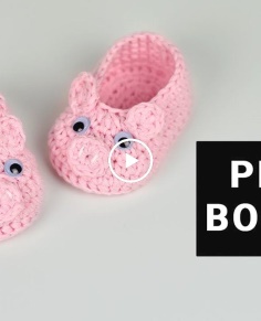 How to Crochet Piggy Baby Booties 