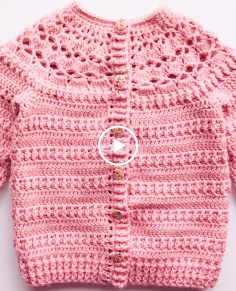 Crochet cardigan sweater for girls 5-6 years and up to 12 years  How to crochet  Crochet for Baby