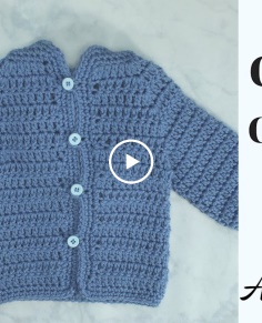 Easy to crochet baby cardigan  Crochet baby sweater (Video 1)  - Yolanda Soto Lopez