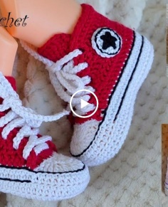 How to Crochet Converse ALL STAR Baby Booties TUTORIAL
