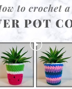 HOW TO CROCHET A FLOWER POT COVER!  Free Crochet Tutorial Home decorations  Satisfying video