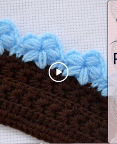 Edging with puff stitch flowers � Free Step by Step Crochet Tutorial