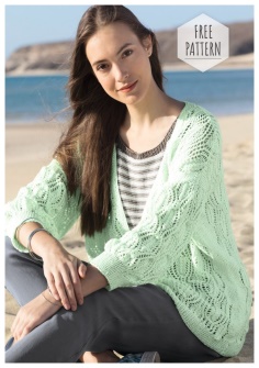 Top striped and openwork cardigan free pattern