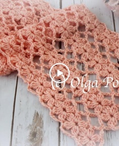 How to Crochet Lace Scarf with Flowers Designs