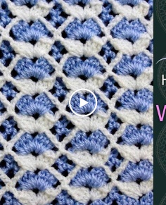 Double Sided White And Blue Baby Blanket  Step by Step Crochet Tutorial