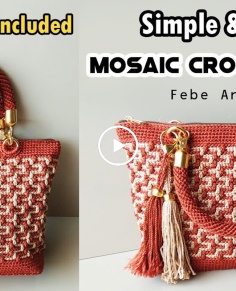 CROCHET : Tas Rajut ~ Simple Mosaic Crochet Bag (English Subtitle)