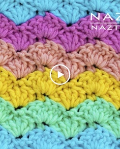 How to Crochet Easy Shell Stitch - Great for Blankets by Naztazia