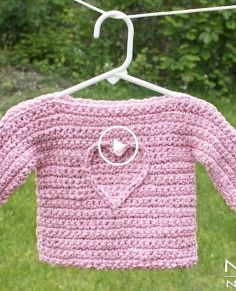 How to CROCHET an EASY BABY SWEATER Tutorial