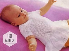 White dress for baby knitting