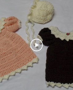 Easy Crochet Newborn Dress and Bonnet Part 1 Dress TUTORIAL 288 Bagoday Crochet