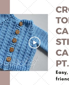 Crochet Top-Down Cable Stitch Cardigan  chart for Newborn - 3XL (pt. 13)