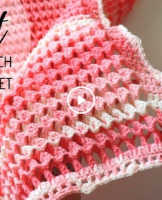 Crochet 3D Reversible Turkish Stitch  Easiest Baby Blanket Tutorial