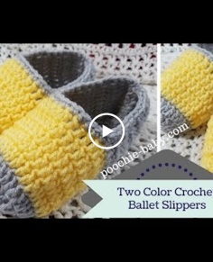 Two Color Crochet Ballet Slippers