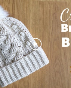 Crochet Braided Cable Beanie  Beginner Friendly Tutorial