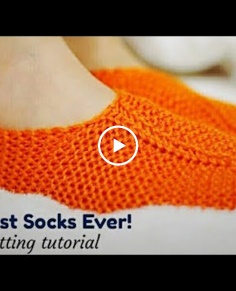 How to knit easiest ever  sockslipper (unisex) -  Amazing result 