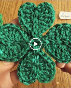 Crochet Four Leaf Clover Applique