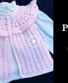 How to crochet easy pinafore style sweater vest for baby girls 6-18M by Crochet for Baby #179