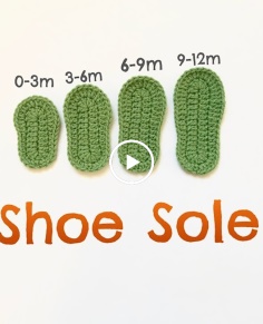 Guide to Crochet Shoe Sole  Crochet baby shoe sole