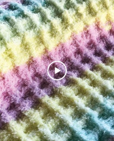 Crochet Waffle Stitch - Easy Baby Blanket