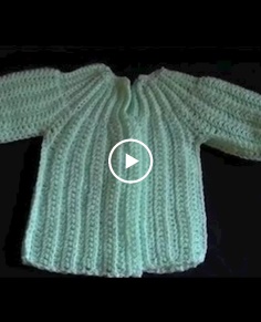 How to Crochet a  Baby SweaterCardigan - Cat&39;s One Piece Wonder 1of 5