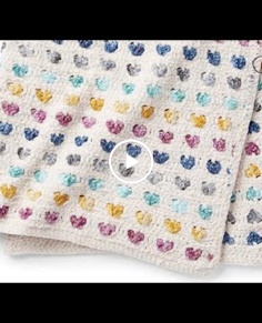 Crochet Heart Stripe Baby Blanket Pattern
