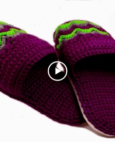 How to crochet adult slippers Vasilisa