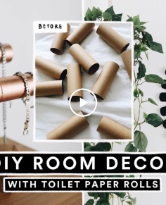 EASY DIY Room Decor with TOILET PAPER ROLLS!  Looks Super Expensive