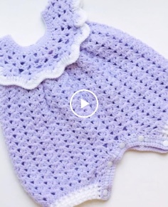 How to Crochet Newborn Baby Girl Romper with Snap Buttons 0-3 Months