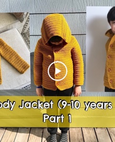 How to Crochet Hoody Jacket (9-10 years old) - Part 1 (body)