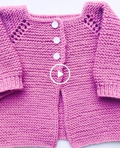 How to knit newborn baby cardigan jacket or coat EASY