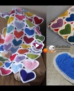 How to Crochet Heart Afghan Blanket Free Easy Pattern Tutorial for Beginner