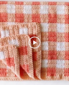 Crochet Cluster Gingham Blanket