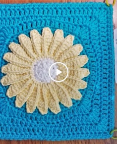 Crochet Daisy Flower In The Solid Square Easy Pattern