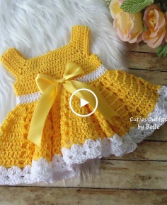 Crochet Baby Dress Tutorial 0-3 Months Crochet Baby Dress