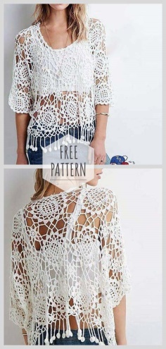 Crochet White Summer Top Free Pattern