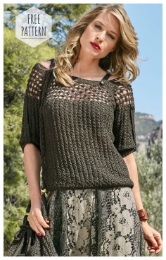 Jumper with straps and openwork pattern