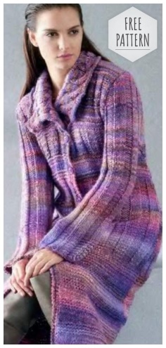Melange coat crochet free pattern