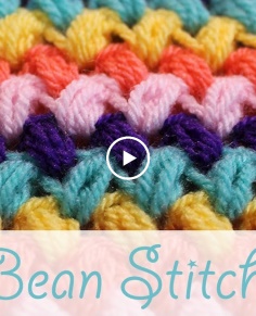Super easy crochet: Zig-Zag Bean Stitch  Puff Stitch