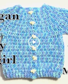 How to crochet a baby children39;s cardigan  sweater jacket up to 12 months with buttons 120