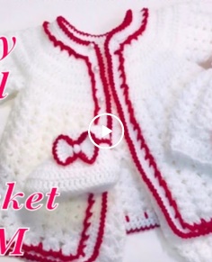 Baby girl layette set: How to crochet newborn baby sweater  jacket  cardigan Crochet for Baby 167