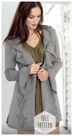 LONG CARDIGAN WITH FANS FREE PATTERN